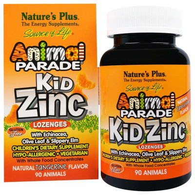 Минералы Natures Plus Цинк для Детей, Вкус Мандарина, Kid Zinc, Animal Parade, 90 (NAP-29964) Винница - изображение 1