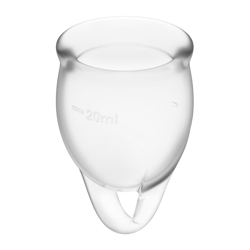 Набір менструальних чаш Satisfyer Feel Confident (Transparent), 15мл та 20мл, мішечок для зберігання Sex Aura Київ - фото 2