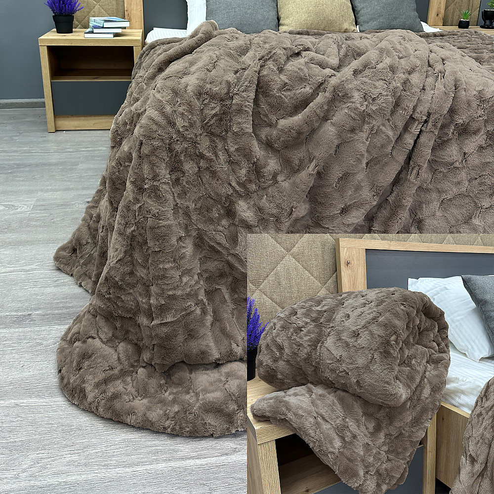 Плед-покрывало Шиншилла 215х215 см (+-5см) Какао (87-018) Киев - изображение 1