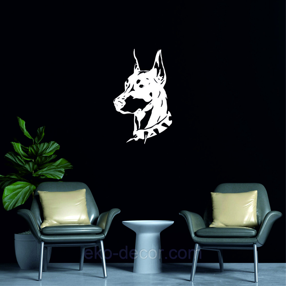 Декоративное настенное Панно «Доберман», Декор на стену 90*55 см, Белый Киев - изображение 5