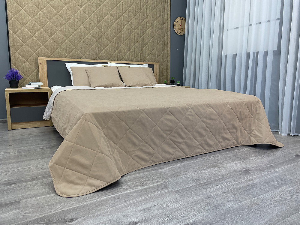 Покрывало стеганое Decorator Sparta Diamond ромб 130х220 см бежевый (85-043) Киев - изображение 2