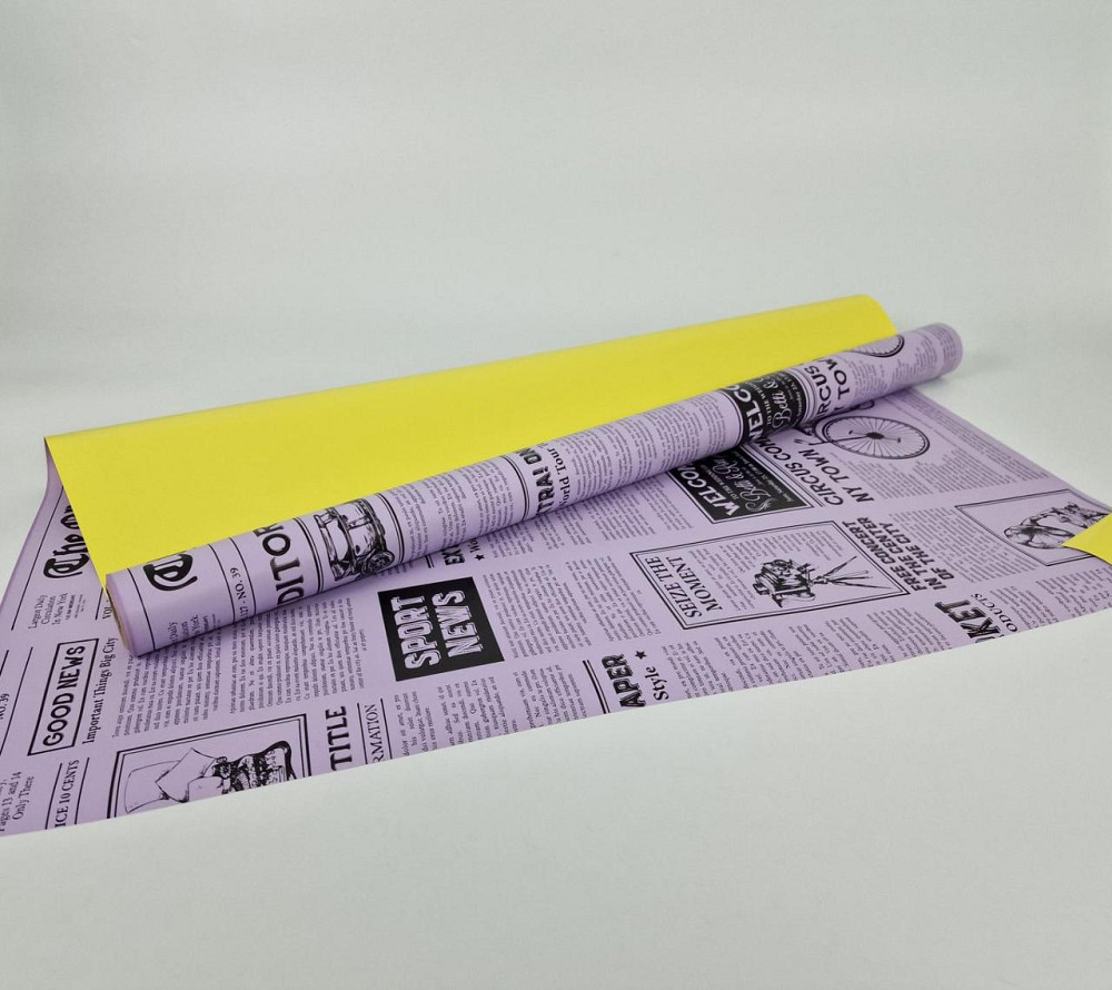 Рулон 10 м тонований "Газета" (39) плівка для квітів (h660)No 1 ЖІЛТИЙ (1 шт.) Харків - фото 1