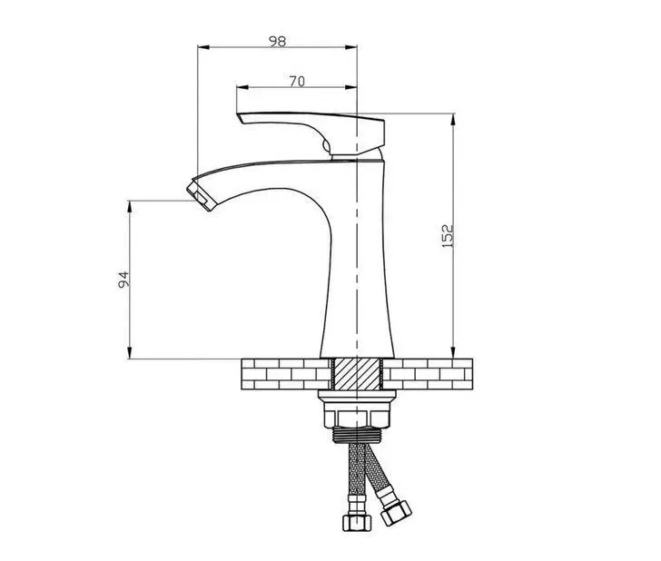 Змішувач для умивальника WEZER FAB1 хром Київ - фото 4