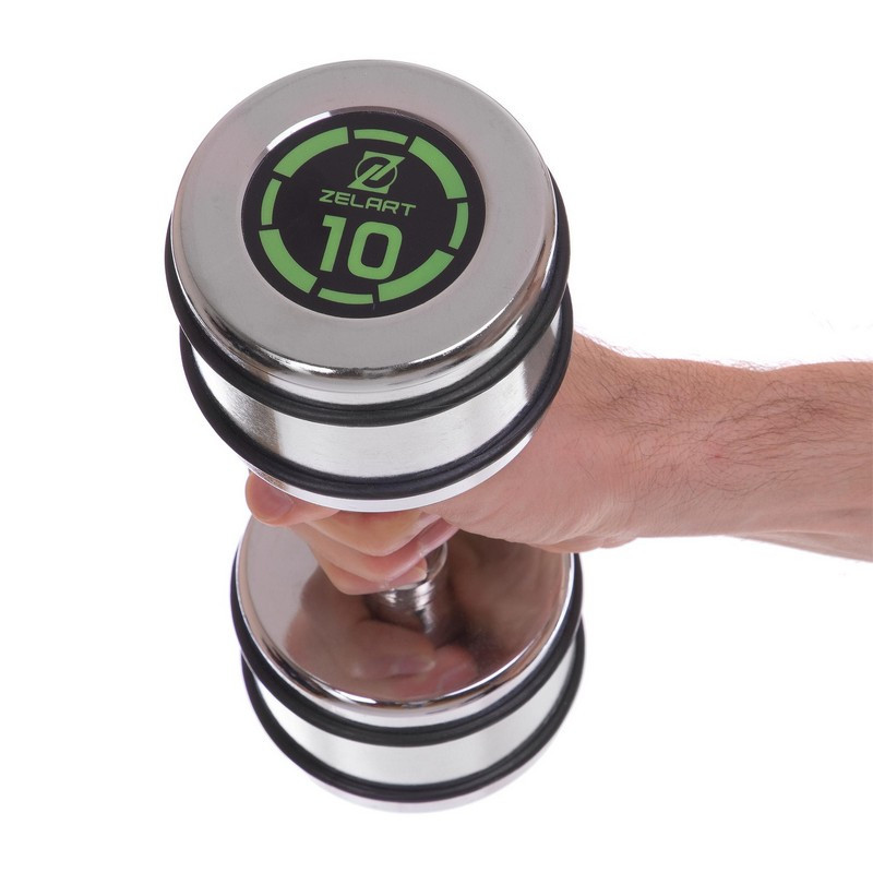 Гантель 10 кг хромированная Zelart-2622-10 Киев - изображение 4