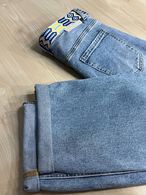 Джинсы женские Dragon 8317 Mom Comfort Baggy с поясом стрейчевые голубые, голубой, З4, 34, 93 см, 118 см Киев - изображение 5