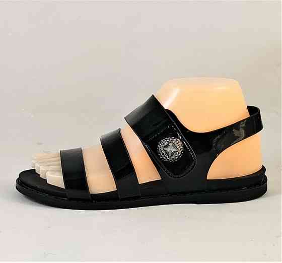 Жіночі Сандалії Босоніжки Чорні Літні Лакові (розміри: 37,38,39) — 8-61 Дніпро