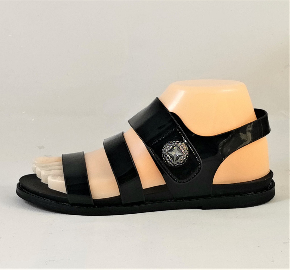 Жіночі Сандалії Босоніжки Чорні Літні Лакові (розміри: 37,38,39) — 8-61 Дніпро - фото 4