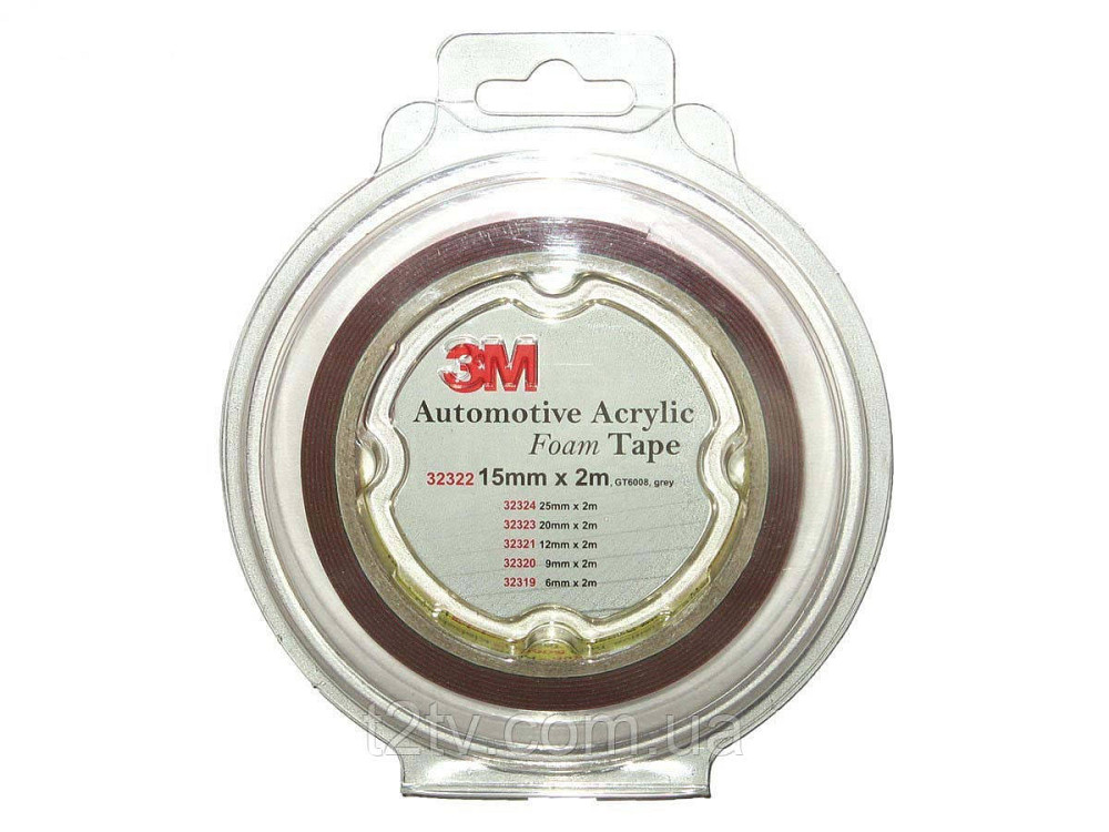 Скотч двосторонній. 3 М (32320) 9мм х2м x0.8мм 2шт/блістер (упаков.) Вінниця - фото 1