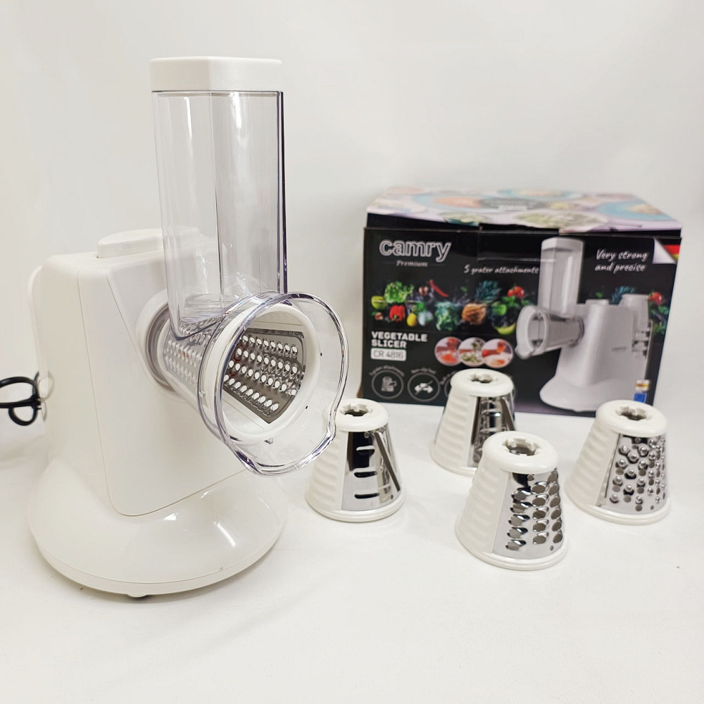 Електрична овочерізка Camry CR 4816 150Вт з 5 змінними насадками для швидкого овочів XZ-89 Львів - фото 7