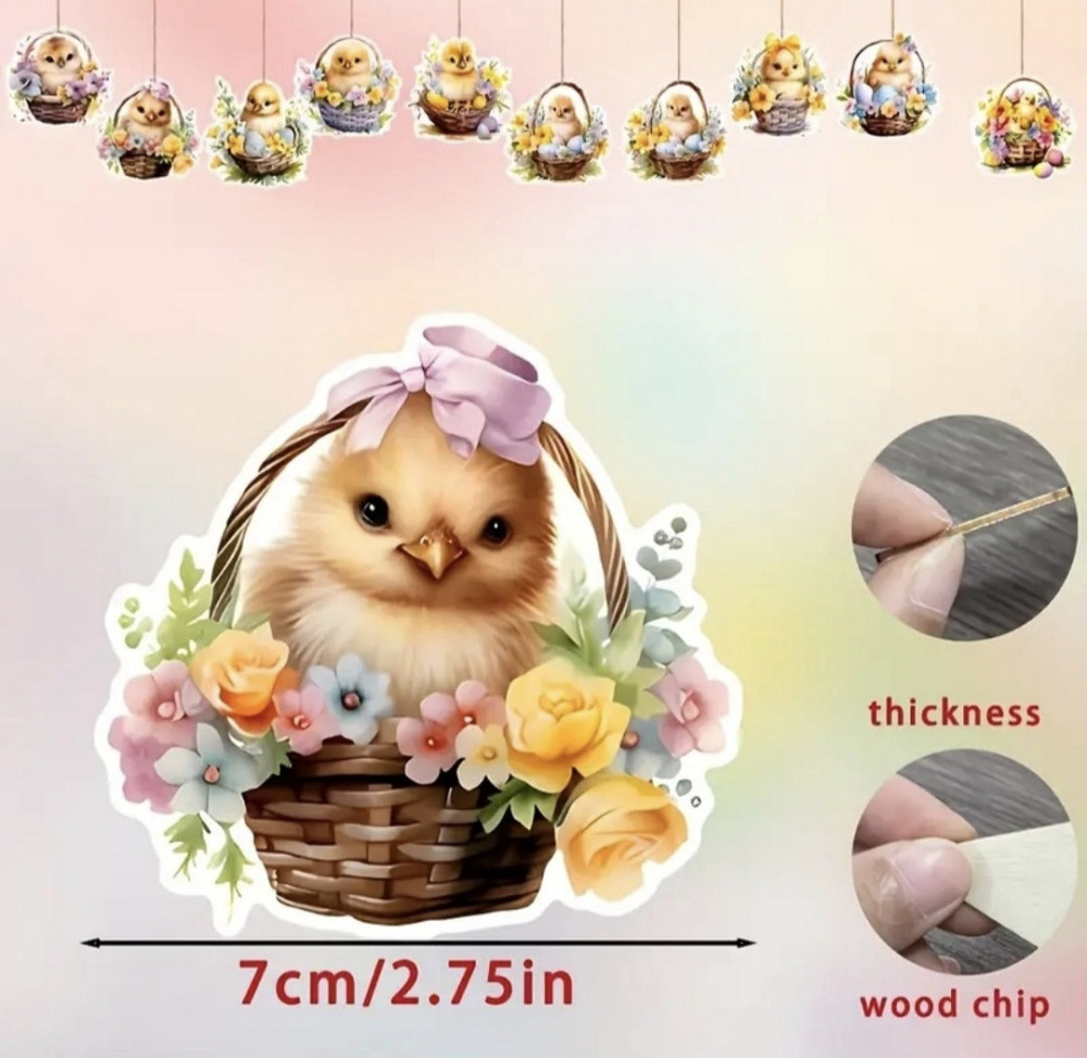 Великодні підвісні прикраси "Курчата" 9 шт Сміла - фото 3