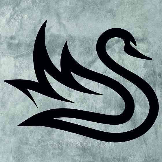 Декоративне настінне Панно «Лебідь», Декор на стіну 70*56 см, Чорний Київ