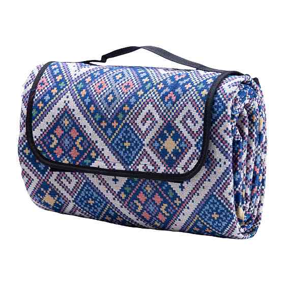 Синій жакардовий коврик для пікніка Київ