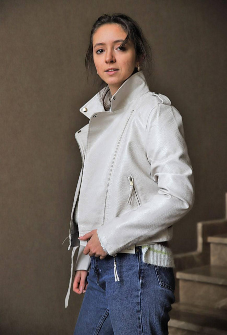 Куртка косуха женская весна/осень Белый 46 Харьков - изображение 2