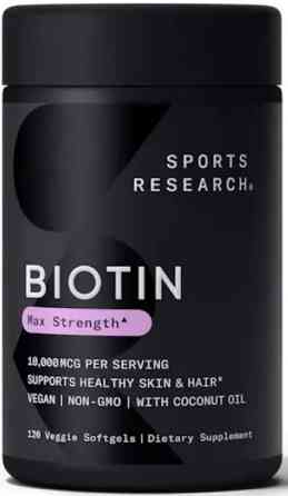 Біотин для волосся Sport Research Biotin 10,000mcg 120 гел капс Київ