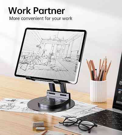 Регулируемая подставка для планшета с вращением 360° для iPad iPhone Huawei Galaxy 4.7–15.6