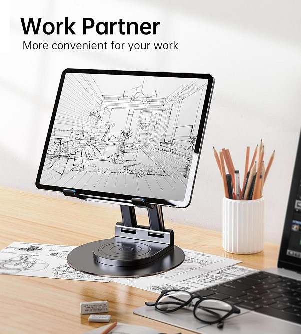 Регулируемая подставка для планшета с вращением 360° для iPad iPhone Huawei Galaxy 4.7–15.6