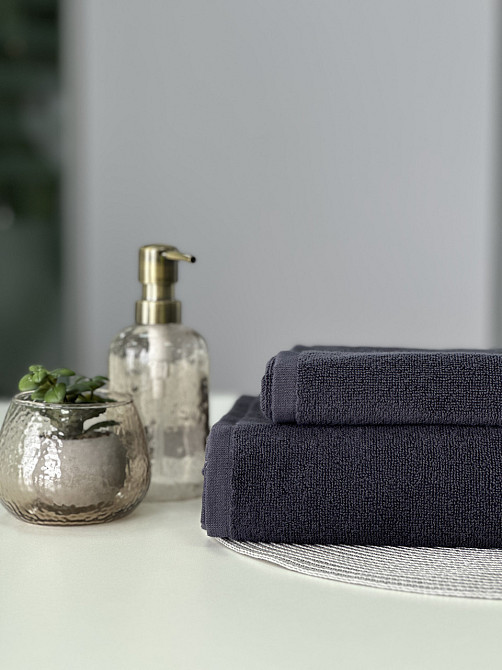 Полотенце махровое Ideal Textile 50х90 см плотное с коротким ворсом 450 г/м2 Графіт Черновцы - изображение 5