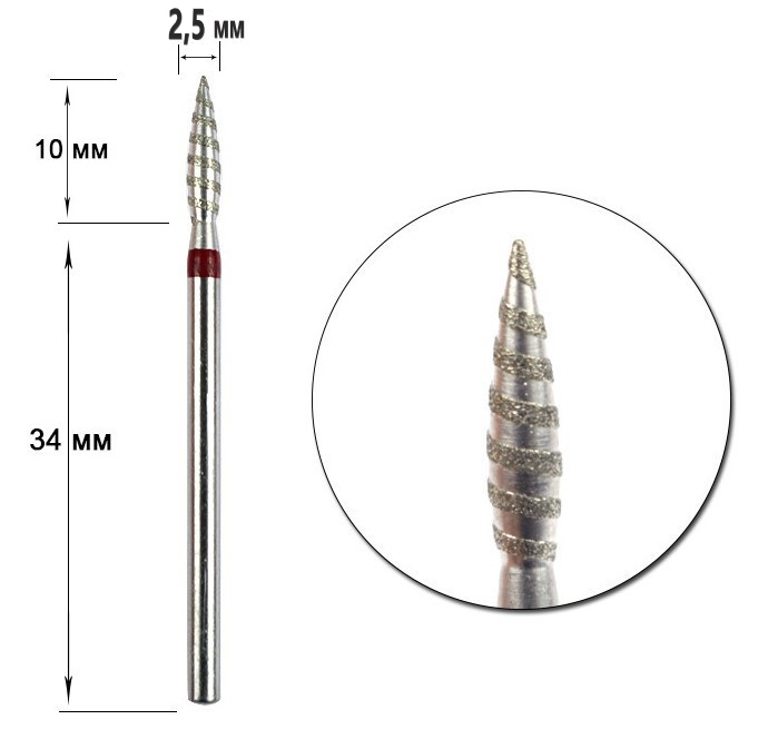 НАСАДКА З ДІАМАНТОВИМ НАПИЛЕННЯМ ТОРНАДО ПЛАМЕВИДНАЯ ЧЕРВОНА. Київ - фото 1