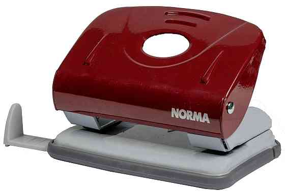 Діркопробивач металевий 20 арк. "Norma" з лінійкою 8 см. червоний, 4345-01N, шт Київ