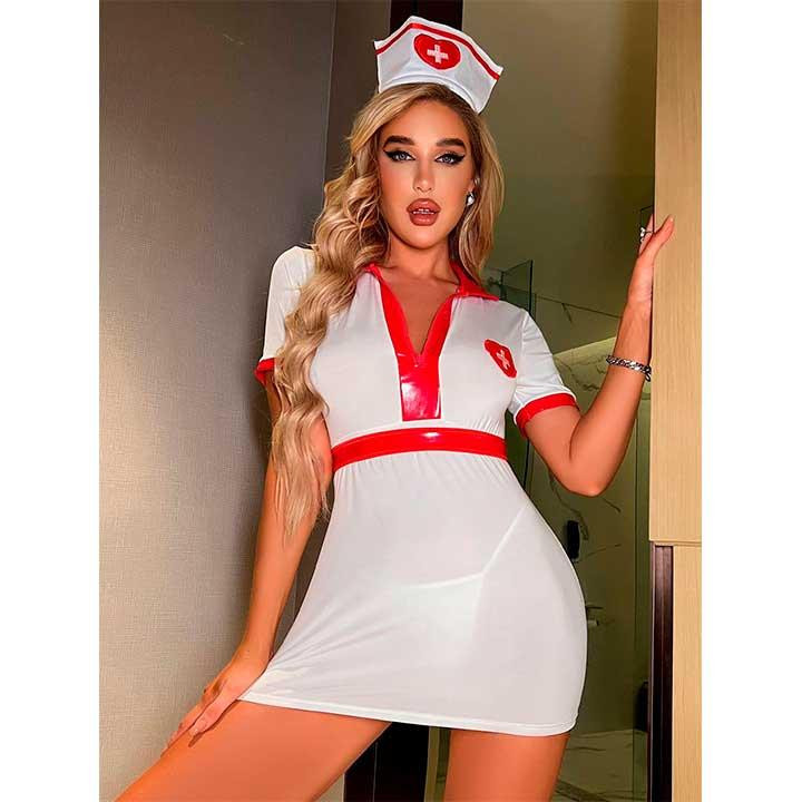 Костюм медсестрички жіночий для дорослих рольових ігор M/L Білий Вінниця - фото 3