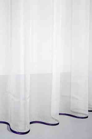 Кухонний комплект VR-Textil № 038к шторки і тюль фіолетовий з білим 280х170 см (50-030) Київ
