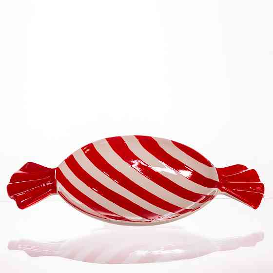 Новорічна тарілка з порцеляни у формі цукерки Ø15,5 см CR-1-25 Коломыя