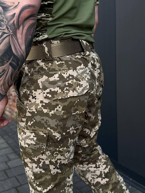 Военные летние штаны пиксель рип-стоп тактические мужские ЗСУ, для армии и полевых задач Львов - изображение 8