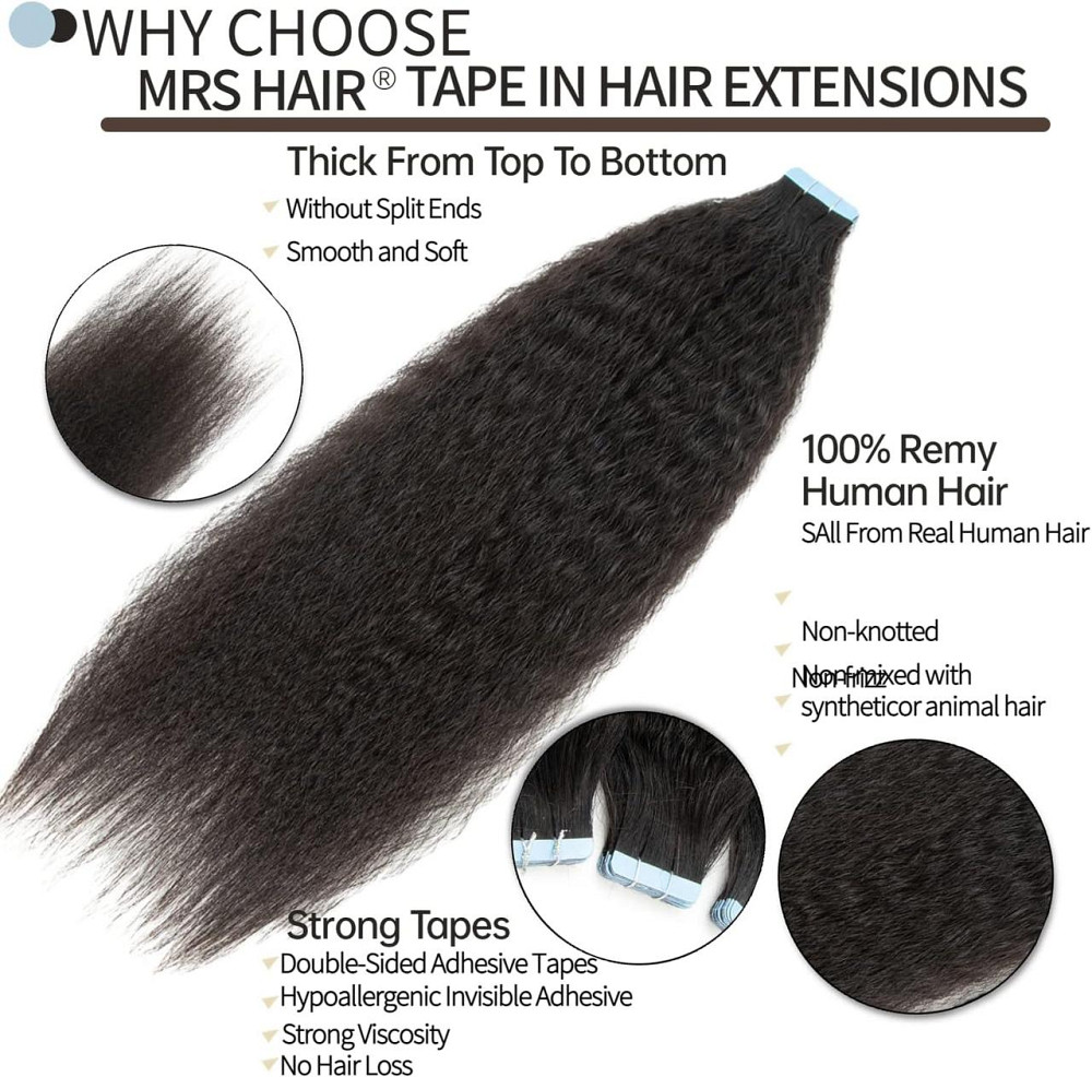 Накладні пасма на клейкій основі, текстура Афро, натуральне чорне волосся 50 см, стрічкове нарощування для обʼєму Київ - фото 3