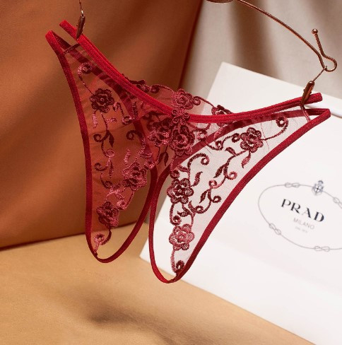 Трусики з розрізом жіночі універсальний бордовий Київ - фото 1