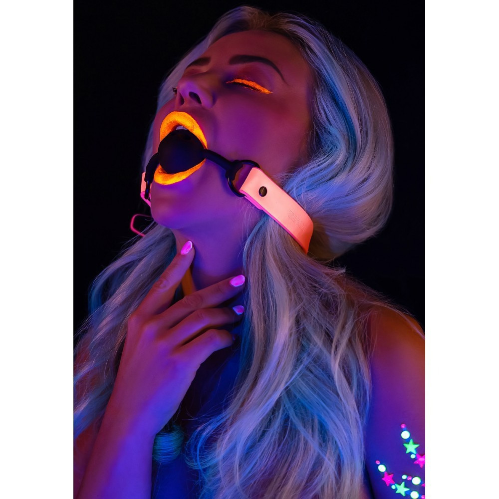 Кляп светящийся в темноте Taboom Ball Gag, розово-черный Sex Aura Киев - изображение 2