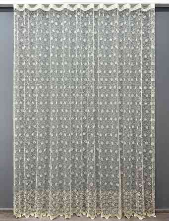 Тюль VR-Textil 1685т Фатин с вышивкой Молочный 300х270 см (42-0728) Киев