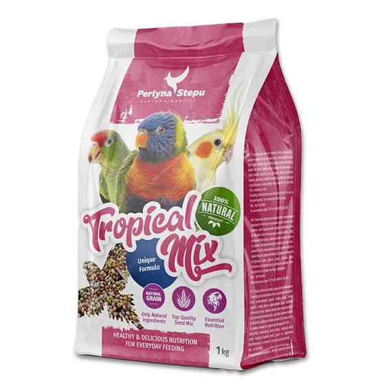Зерносуміш Перлина Степу: Tropical Mix для середніх папуг, 1 кг Вінниця