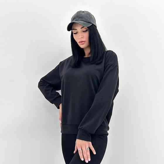 Базовий світшот з двонитки "Kaplan" оптом | Батал Чорний, 50-52 Київ