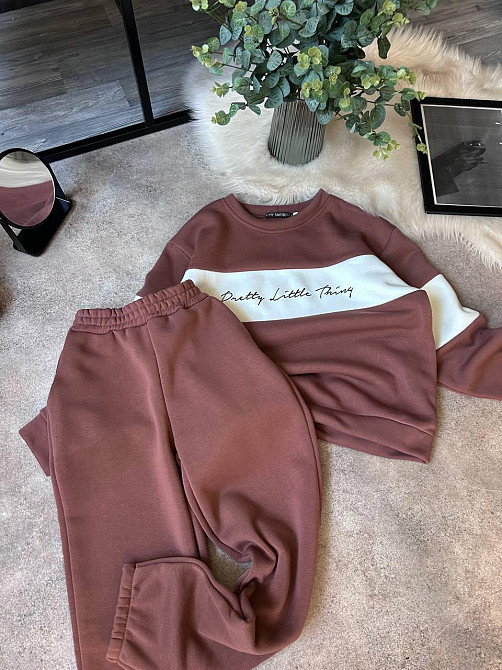 Женский стильный теплый костюм двойка трехнить на Флисе Шоколад Одесса - изображение 4