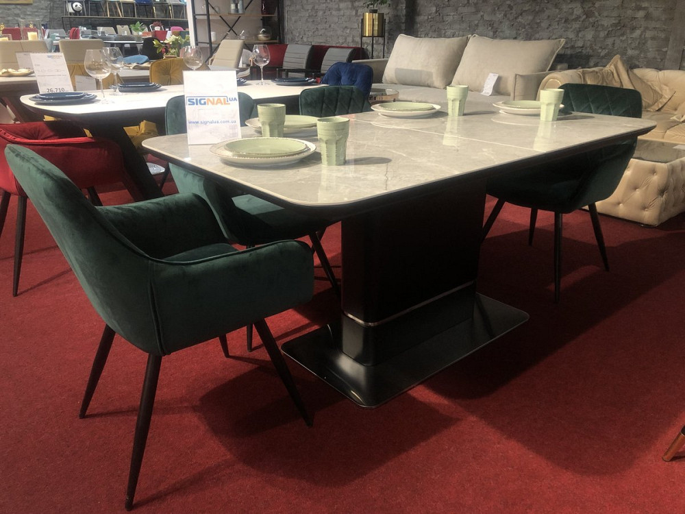 Стілець LINEA VELVET чорний каркас/зелений BL.78 Київ - фото 12