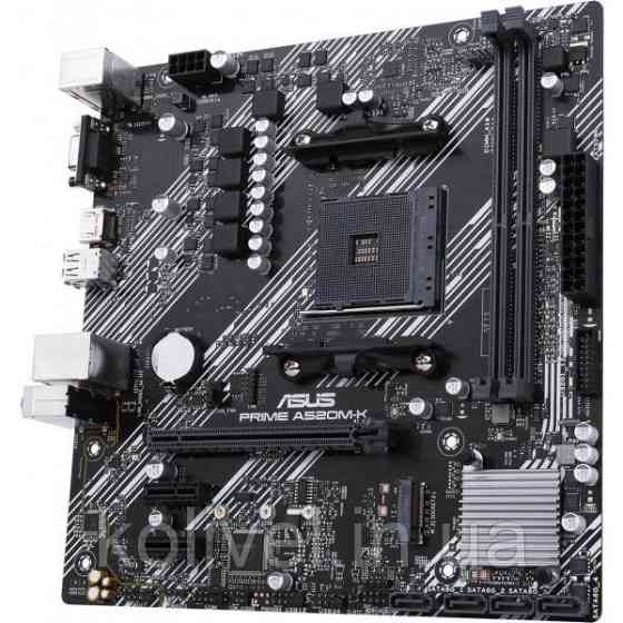 ASUS PRIME A520M-K (AM4,A520, 2*DDR4, PCI-Ex16, 4SATAIII, RAID, M.2, VGA/HDMI, Glan, 6ch, mATX) Киев