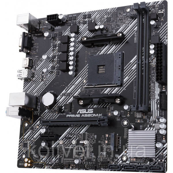 ASUS PRIME A520M-K (AM4,A520, 2*DDR4, PCI-Ex16, 4SATAIII, RAID, M.2, VGA/HDMI, Glan, 6ch, mATX) Киев - изображение 3