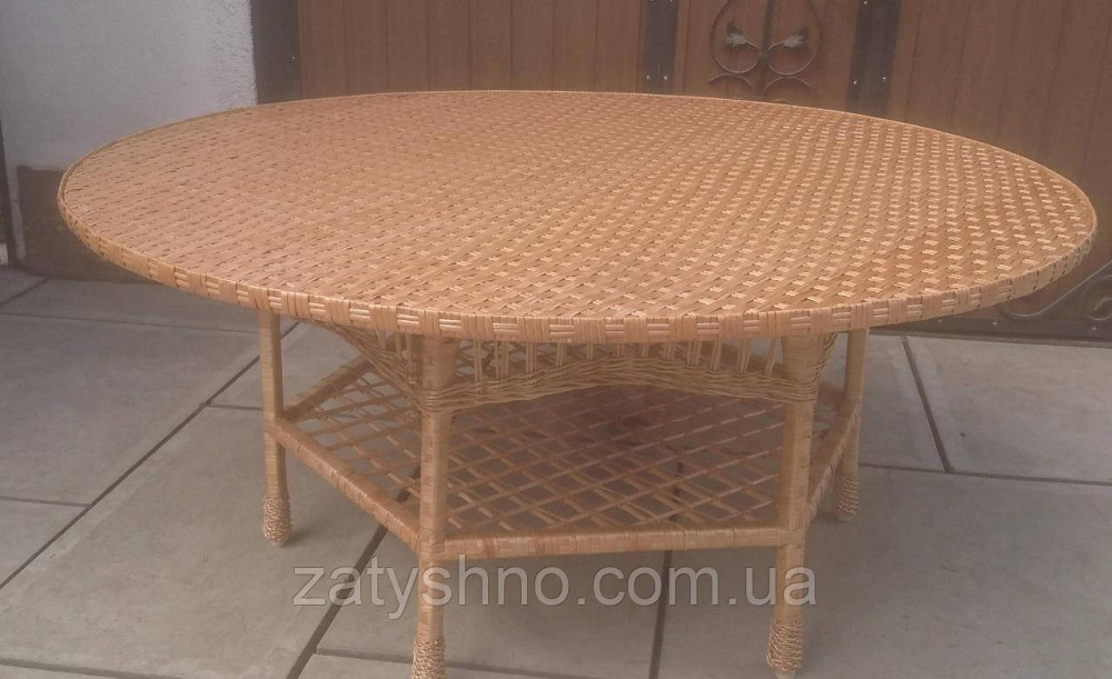 Великий плетений круглий стіл із лози Київ - фото 4