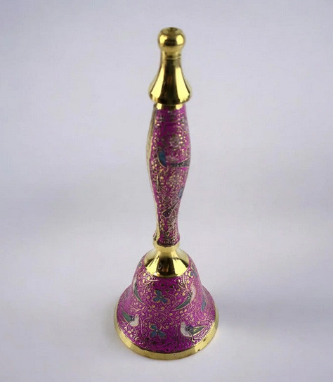 Колокольчик с ручкой из бронзы фиолетовый Птицы Киев - изображение 1