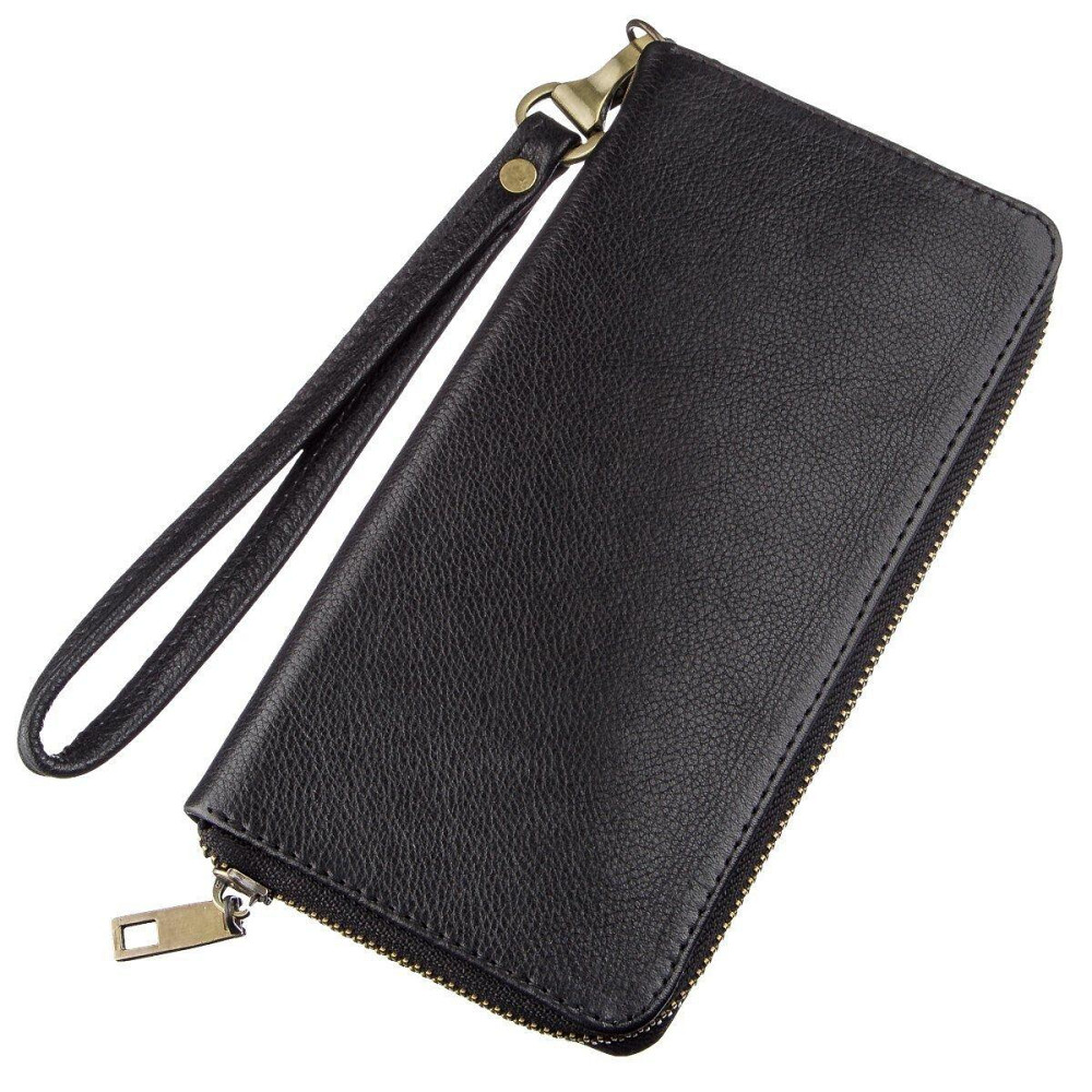 Мужской горизонтальный кожаный клатч Черный (SHVIGEL) Киев - изображение 6