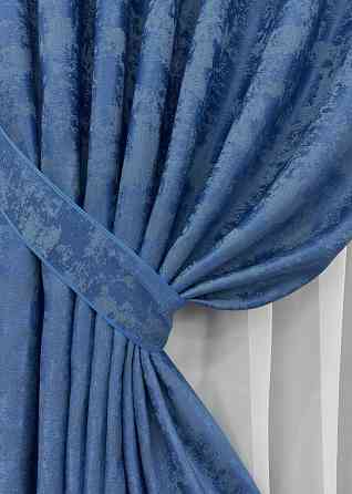 Комплект готовых штор VR-Textil Жаккард Sultan XO №1149ш Синий 150х290 см 2 шт (33-1288) Киев