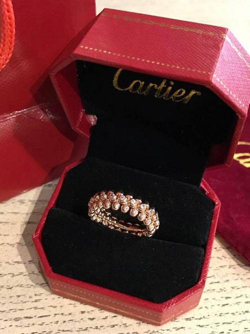 Кільце Cartier Juste un Clou ("зубчики") — покриття рожеве золото з цирконієм Одеса - фото 8