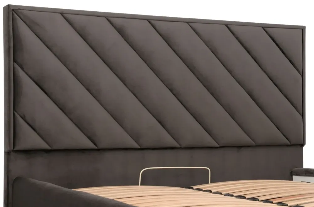 Ліжко Двоспальне Chicago Comfort 160 х 190 см Riviera 97 З підйомним механізмом та нішою для білизни Темно-сірий Київ - фото 4