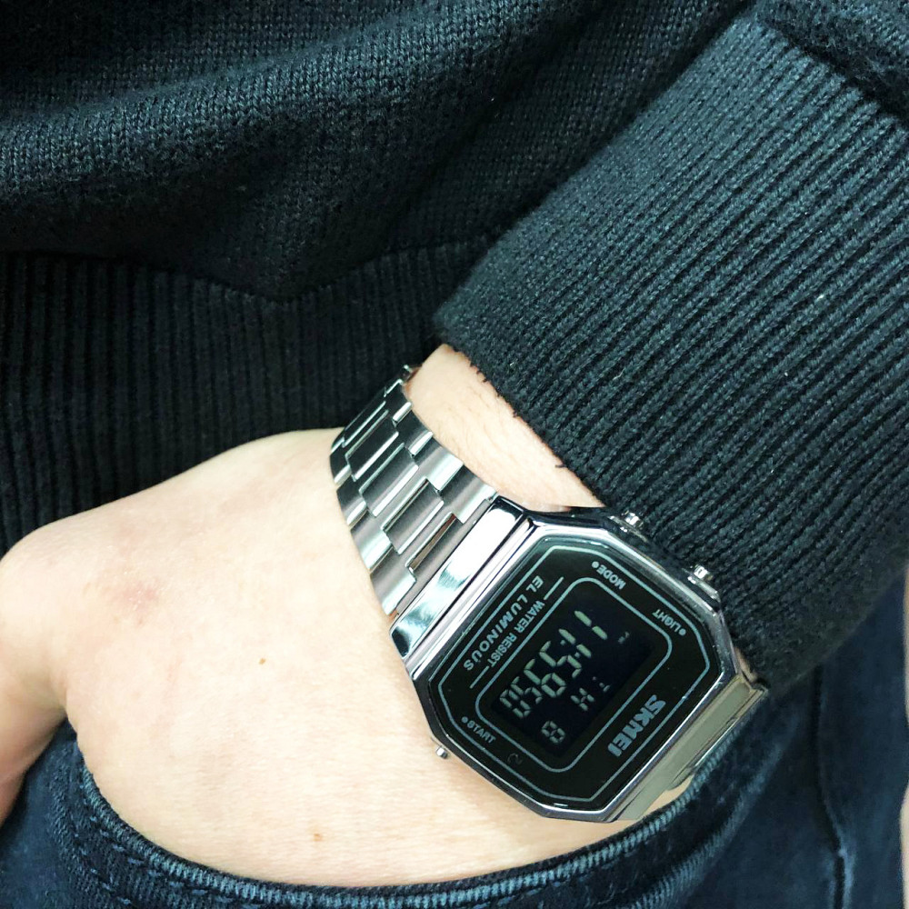 Часы винтажные на цепочке, Простые электронные часы наручные мужские квадратные Ретро CP-21 Львов - изображение 12