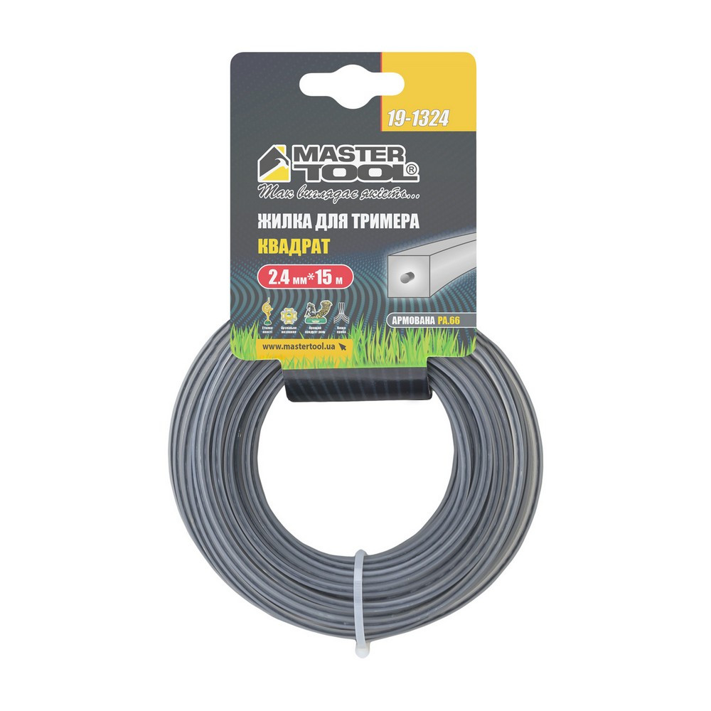 MASTERTOOL Жилка для тримера MASTERTOOL КВАДРАТ АРМОВАНИЙ 2,40 мм 15 м 19-1324 Киев - изображение 4