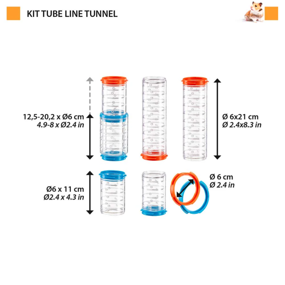 Набір тунелів для клітин хом'яків Ferplast Tube Tunnel (Ферпласт Тюб Тунель) Запоріжжя