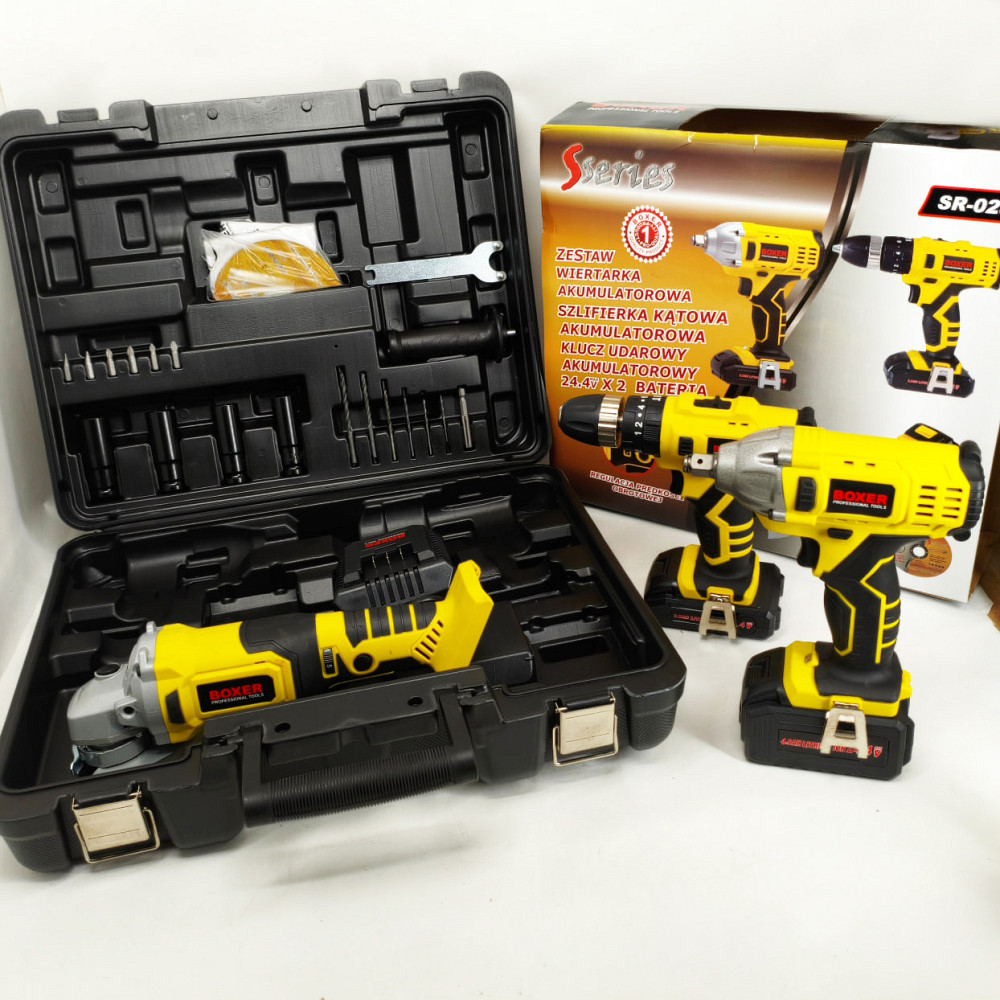 Набір гайковерт шуруповерт болгарка 24,4 В Boxer SR-028 набір акумуляторного інструменту GF-67 Львів - фото 9