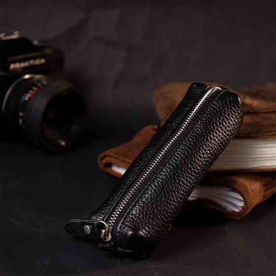 Практична шкіряна ключниця GRANDE PELLE 11637 Чорний Київ