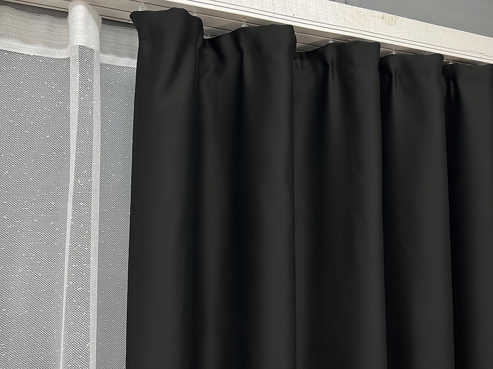 Комплект штор VR-Textil Bagema Rvs 150х270 2шт і Тюль 600х270 1895ш-1672т Чорний з білим 71-169/5 Київ - фото 8