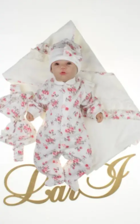 Літній набір на виписку з пологового для дівчинки (4 предмети) "Rose" зріст 56 см Lari Молочний Кривий Ріг